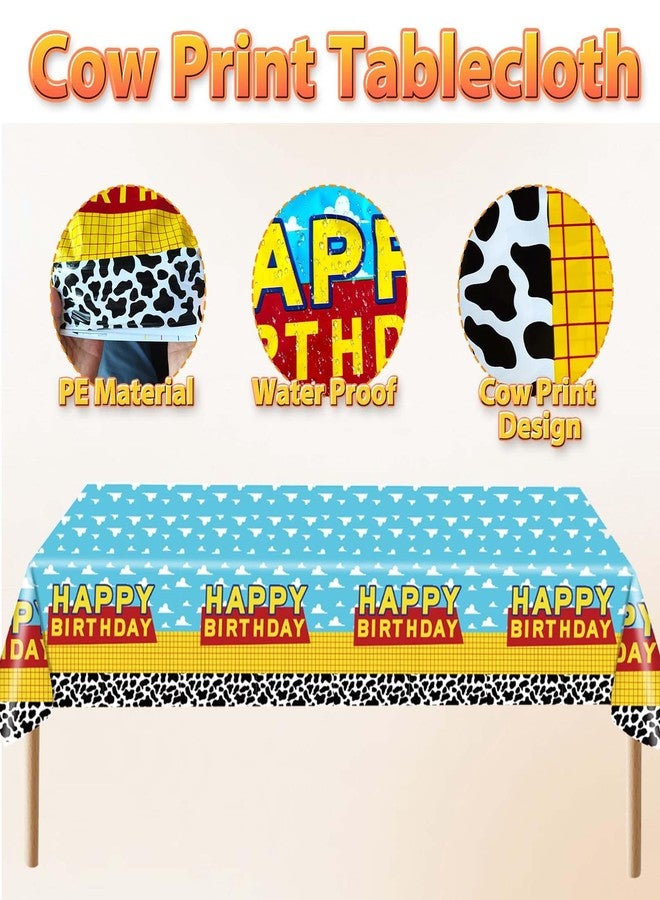 FEXICHUJI Cartoon 154Pcs Toys Inspired Story Birthday Decorations Including Balloon Arch, Backdrop, Tablecloth and Rocket Balloons, Toys Inspired Story Themed Birthday Party Supplies for Kids - Image 5