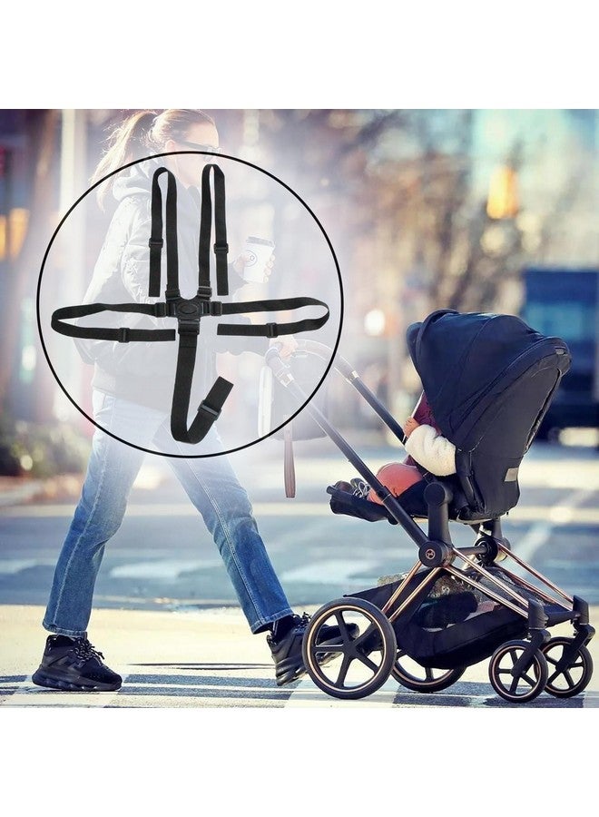 PCTC Universal 5 Point Harness Belt Safety Harness Seat Belt for Child Kid, Adjustable Harness Strap for High Chair and Pushchair, Stroller Harness, Black - Image 3