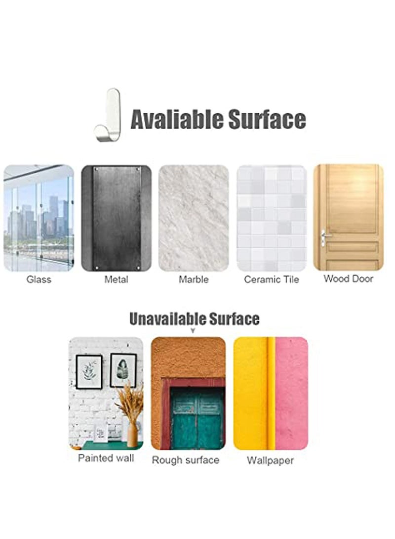 KASTWAVE خطافات لاصقة خطافات جدارية 16 عبوة خطافات حائط من الفولاذ المقاوم للصدأ ثقيلة الوزن لرفع المعاطف وأدوات المطبخ وأردية الحمام ومناشف الحمام وحقائب المعاطف وأضواء الحفلات - Image 3