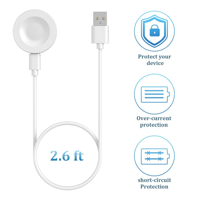 Mugust Charger for Huawei Watch GT4/GT3/GT3 Pro/GT2 Pro/Watch 4/4 Pro/3/3 Pro/Ultimate/GT Runner, Replacement USB Charging Cable for Smart Watch Accessories(White) - Image 3