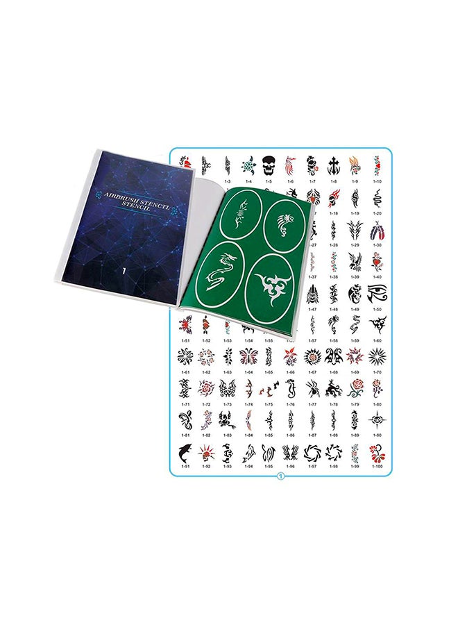 brunson Nail Art Sticker Body Art Stencils Airbrush Stencils Temporary Glitter Tattoo Book 1 (100 Designs) Abs1 - Image 2