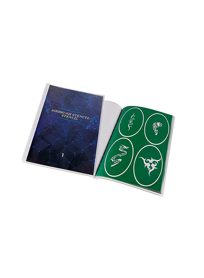 brunson Nail Art Sticker Body Art Stencils Airbrush Stencils Temporary Glitter Tattoo Book 1 (100 Designs) Abs1 - Image 1
