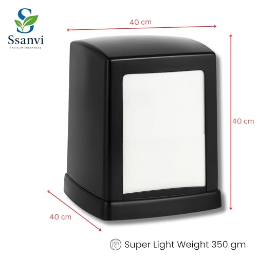 Ssanvi Double Side Table Top Tissue Dispenser with 2 Tissue Refill Boxes | Plastic Napkin Holder for Kitchen, Dining Table, Office & Hotel Use (Black) - Image 2
