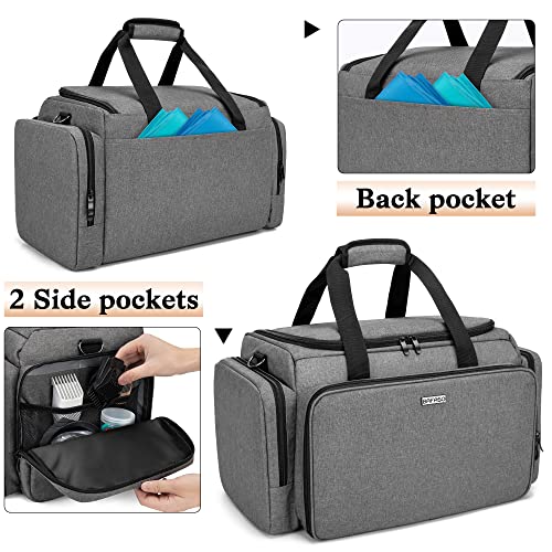 BAFASO Large Capacity Hairdresser Bag with Adjustable Dividers, Travel Barber Case Holds Various Hair Cutting Tools (NO ACCESSORIES), Gray - Image 5