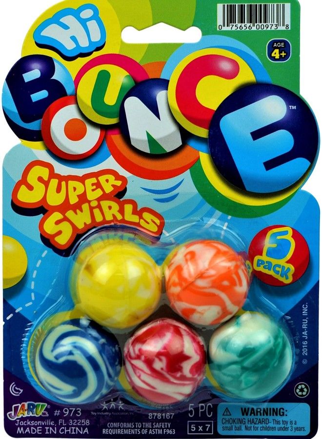 Ja-Ru Bouncy Balls Superballs Super Hi Bounce (1 Pack 5 Balls Each) Fidget Bouncy Ball Small Toys Party Favors For Kids Toy Racketball Bulk Kids Prize Premium Giveaways Gift Includes Sticker 9731P - Image 2