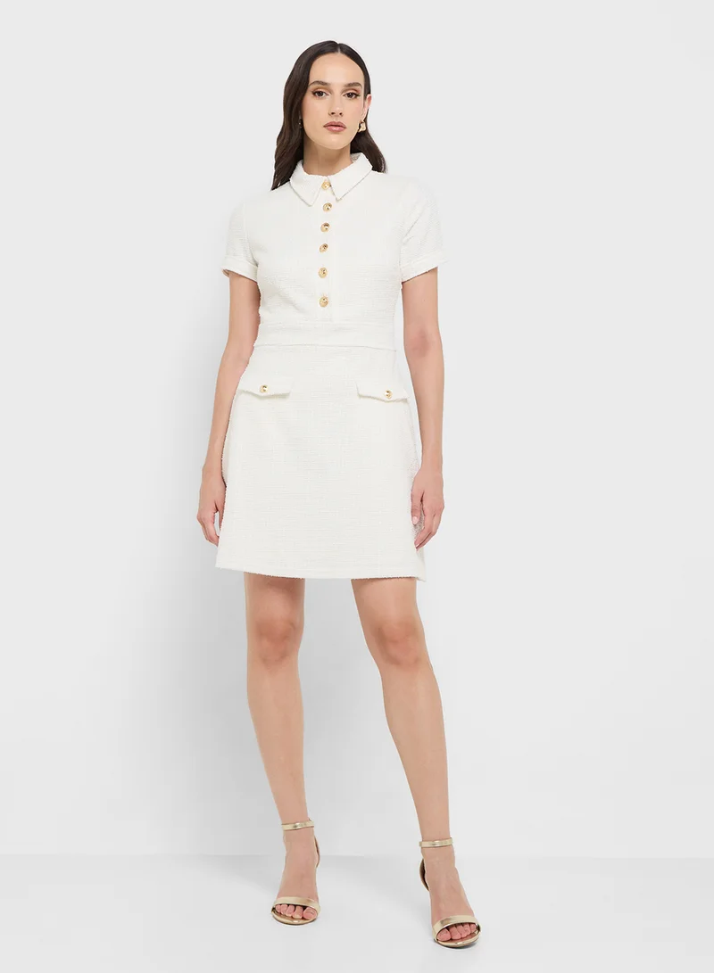 جس Tamara Belted Tweed Mini Dress