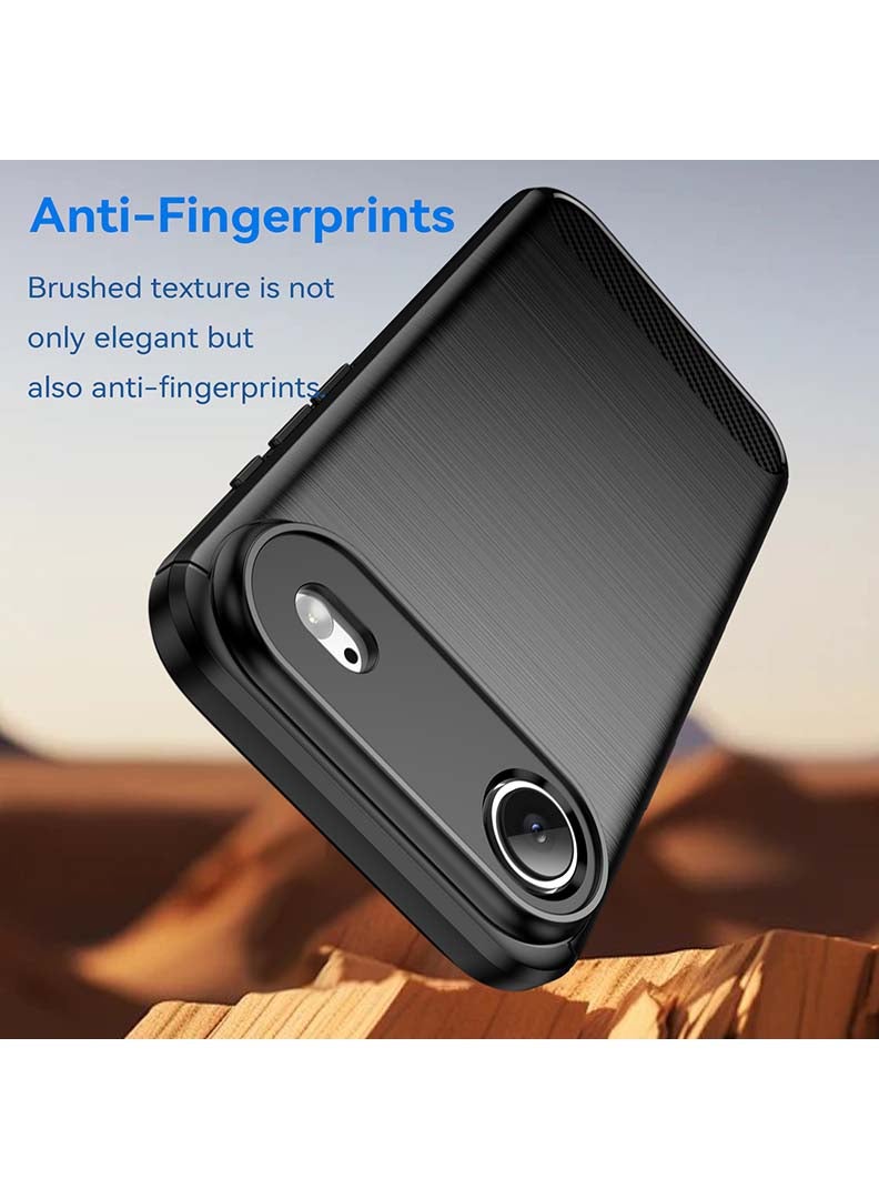Case Up Case Compatible with Apple iPhone 17 Air , Premium Brushed Carbon Fiber Texture Cover [Camera Protection] Shockproof Soft Cover, Black - Image 4