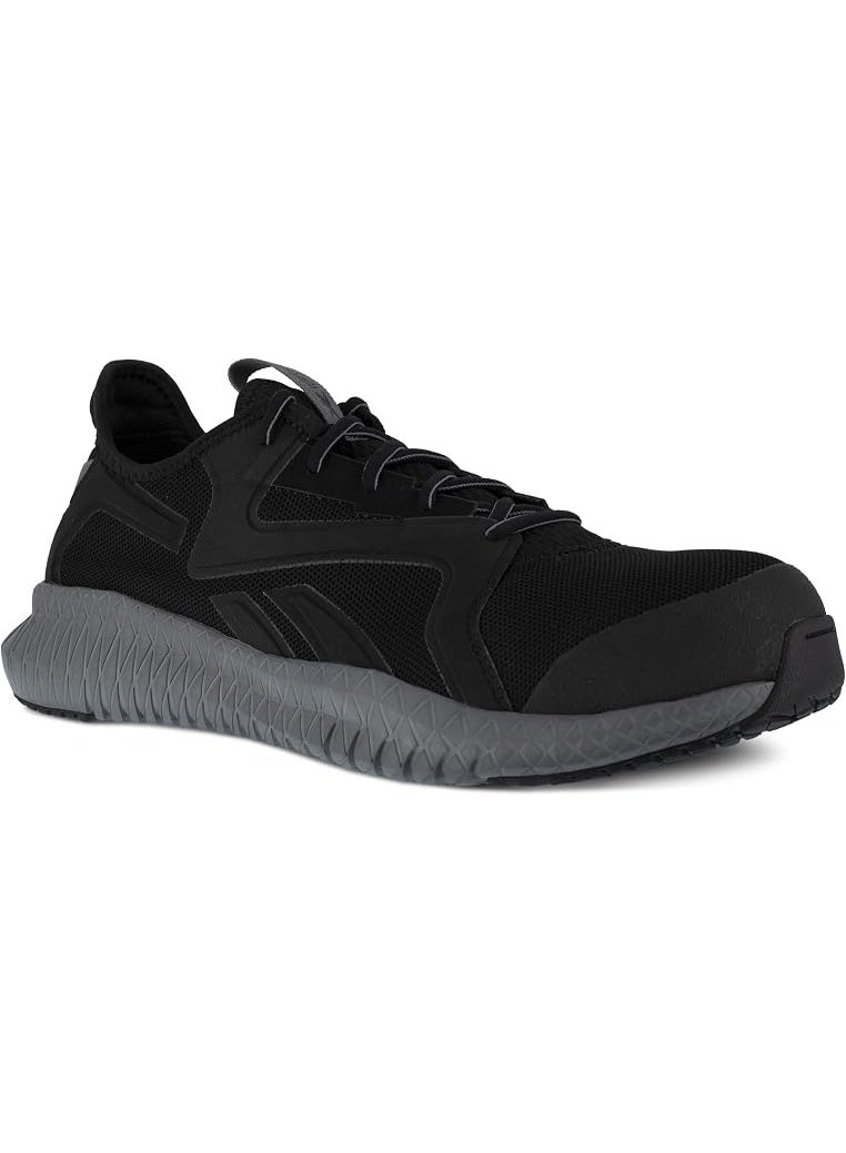 Reebok Work حذاء سلامة للرجال بمقدمة مركبة خفيف الوزن وجيد التهوية أسود ورمادي RB4064 - Image 1