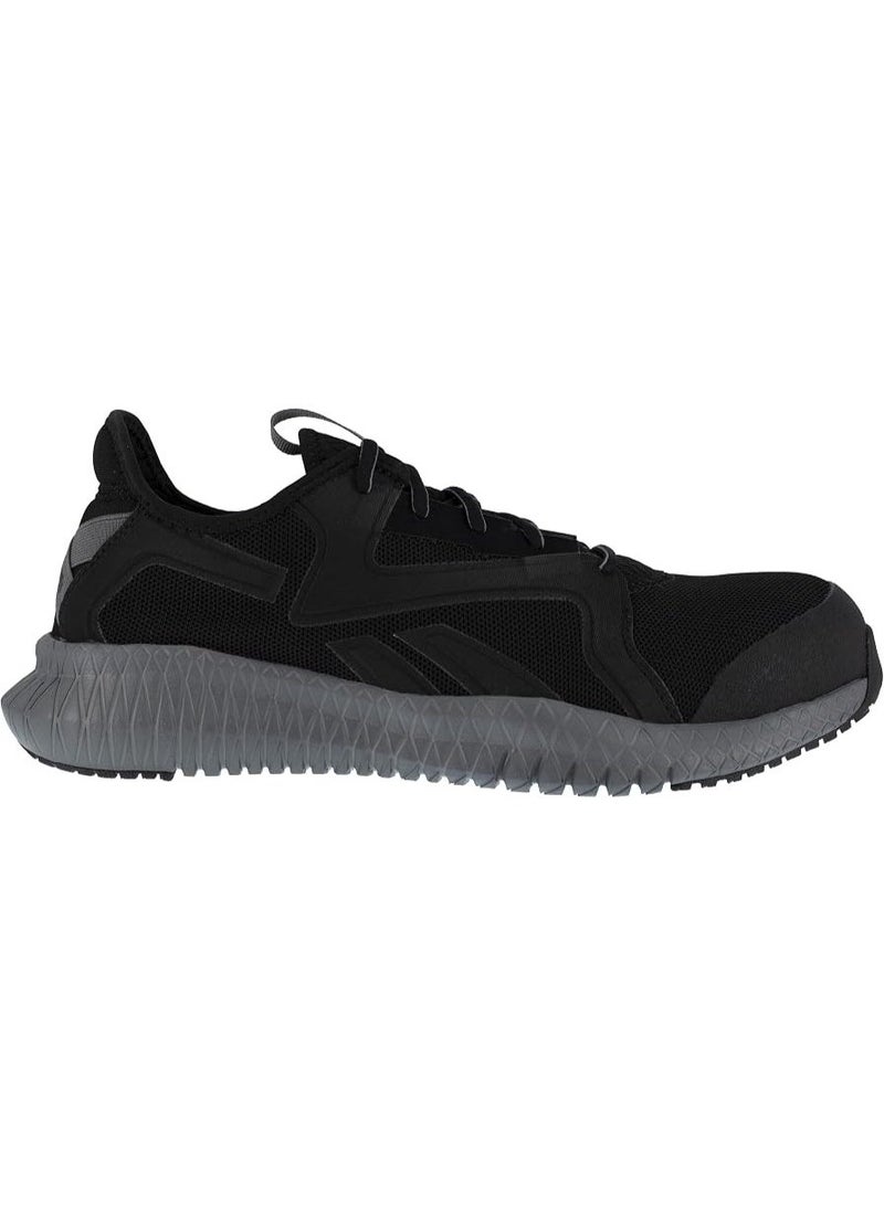 Reebok Work حذاء سلامة للرجال بمقدمة مركبة خفيف الوزن وجيد التهوية أسود ورمادي RB4064 - Image 5