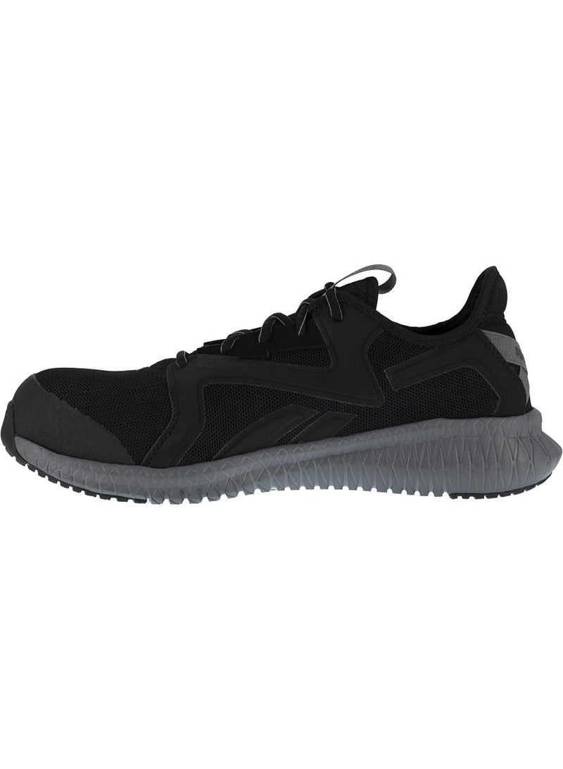 Reebok Work حذاء سلامة للرجال بمقدمة مركبة خفيف الوزن وجيد التهوية أسود ورمادي RB4064 - Image 4