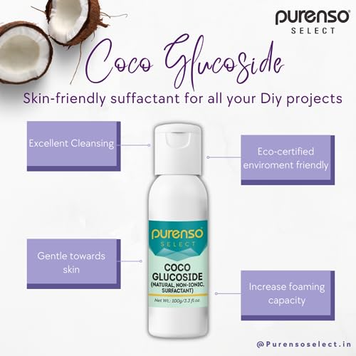 Purenso Select - Coco Glucoside, 100g I Natural Surfactant, for Skin, Shampoo, Body Wash, Shower Gel - Image 3