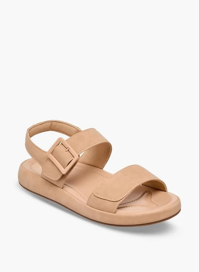 Le Confort Women Suede Buckle Detail Hook & Loop Sandals
