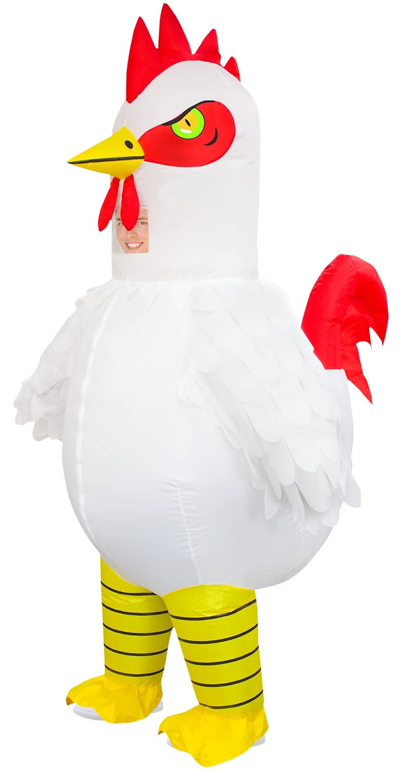 Stegosaurus Inflatable Chicken Costume for Adult, Blow up Rooster Costumes Ride On Chicken Costume Halloween Funny Costume Cosplay Easter - Image 1