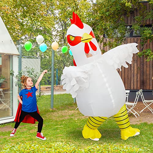 Stegosaurus Inflatable Chicken Costume for Adult, Blow up Rooster Costumes Ride On Chicken Costume Halloween Funny Costume Cosplay Easter - Image 5