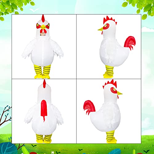 Stegosaurus Inflatable Chicken Costume for Adult, Blow up Rooster Costumes Ride On Chicken Costume Halloween Funny Costume Cosplay Easter - Image 4