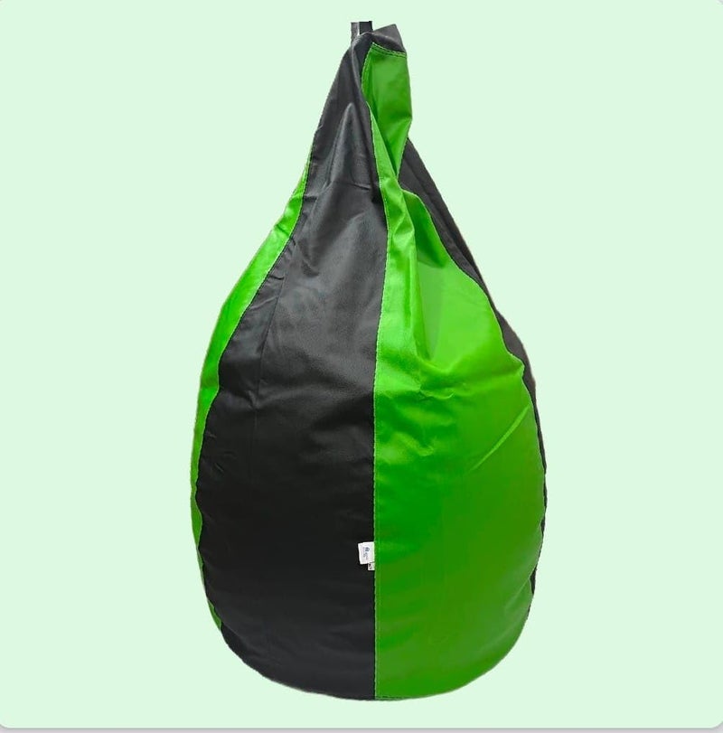 OHSTORE Premium Bean Bag Chair Ultra Comfortable Durable Faux Leather Cover Lightweight Ergonomic Lounge Seat for Home Office Gaming Relaxation Blackgreen 3XLBB - Image 2