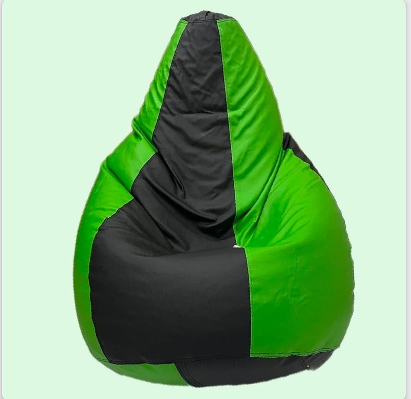 OHSTORE Premium Bean Bag Chair Ultra Comfortable Durable Faux Leather Cover Lightweight Ergonomic Lounge Seat for Home Office Gaming Relaxation Blackgreen 3XLBB - Image 3