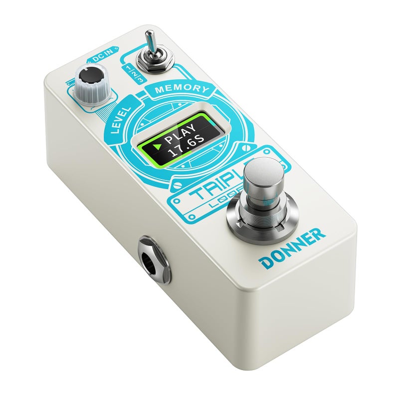 Donner Triple Looper Guitar Pedal, 90 mins Looping Time Loop Pedal with Screen, 3 Loops Looper Pedal with Unlimited Overdubs Undo/Redo - Image 1