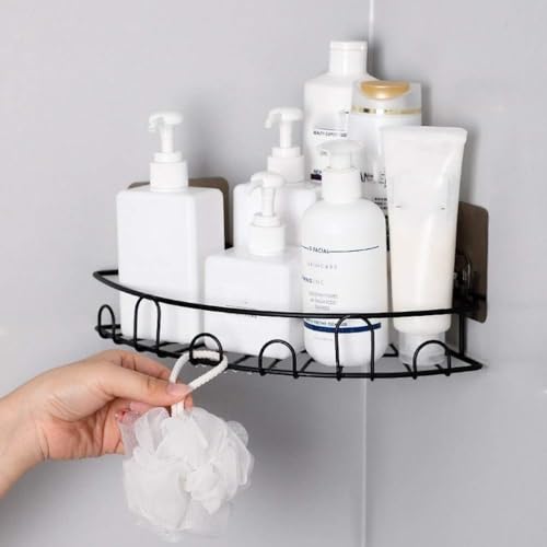BIRDWING Flower Design Wall Mounted Stand Holder with Adhesive Sticker No-Drilling Soap/Shampoo Holder Ideal for Kitchen, Bathroom (JJ_Pack of-1) - Image 3
