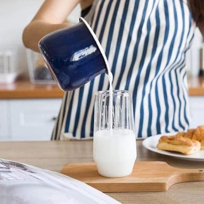 Silk Route Home Enameled Milk Pan Butter Warmer With Wooden Handle Perfect For Warming Sauces Gravies Butter Milk Blue - Image 4