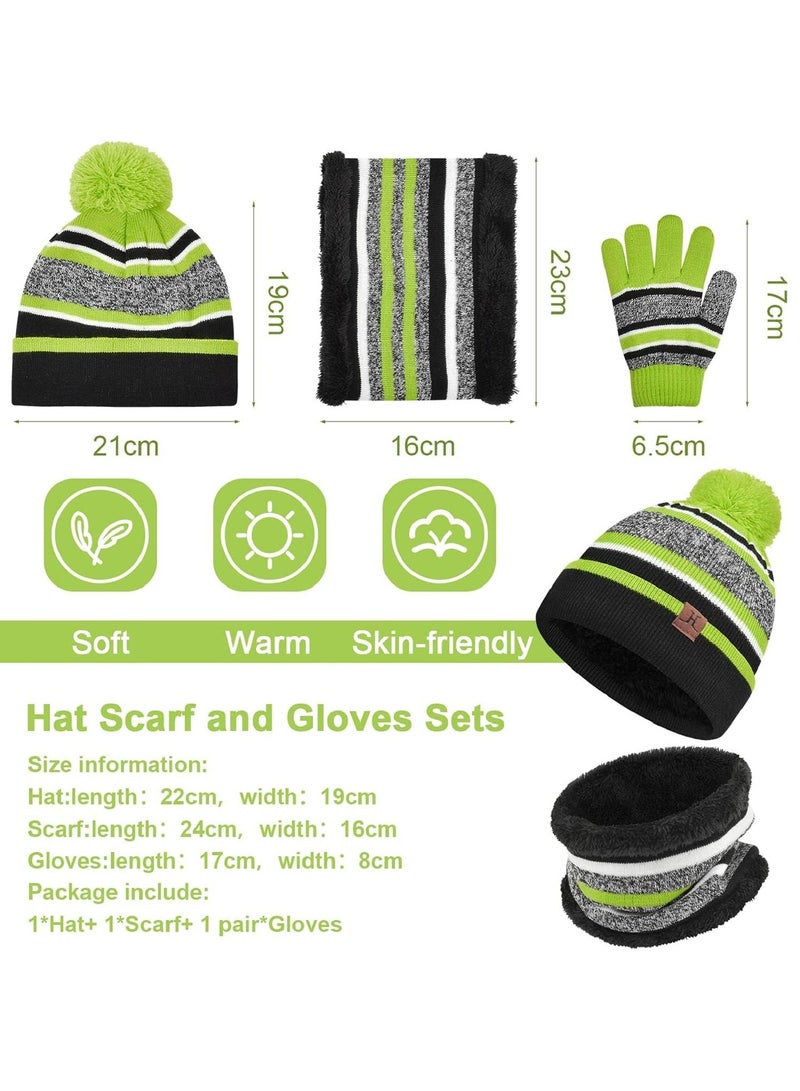 CMGTYYD. طقم قبعات وقفازات وشاح للأطفال، طقم قبعات وقفازات شتوية محبوكة للأولاد قبعة شتوية للأطفال، طقم قبعات وقفازات للأطفال، قبعة وقفازات تدفئة للرقبة تعمل باللمس، هدية للأطفال من سن 1-8 سنوات للبنات والأولاد - Image 5