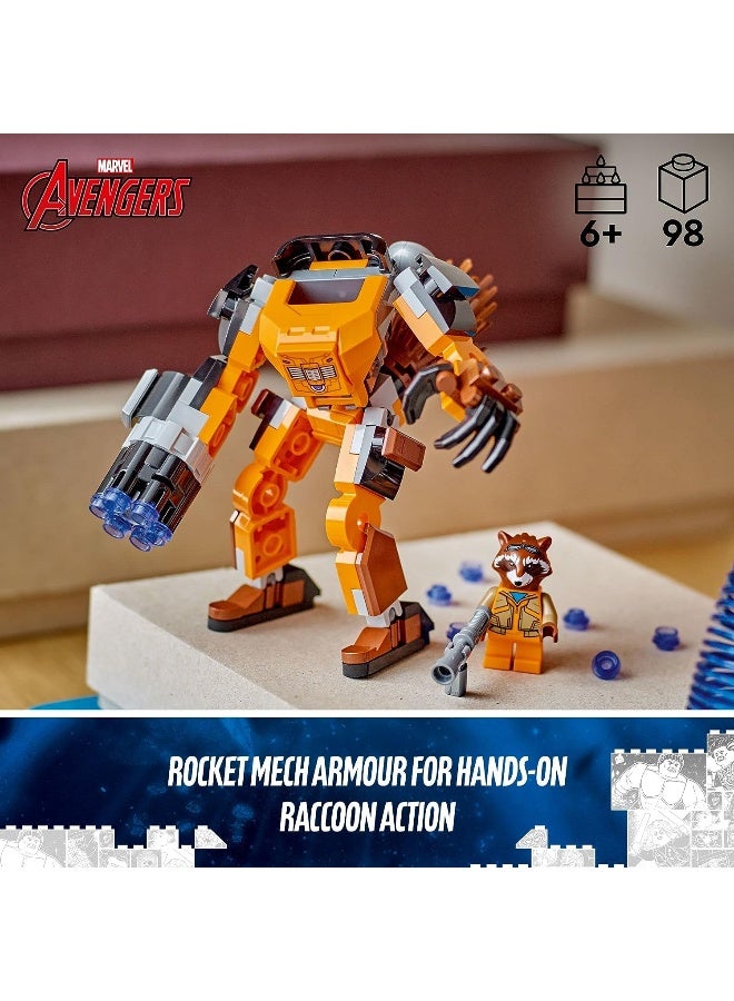 LEGO LEGO Marvel Rocket Mech Armor Set 76243, Guardians of The Galaxy Racoon Buildable Action Figure Toy, Avengers Collectable Gift Idea for Kids 6 Plus Years Old  - Image 4