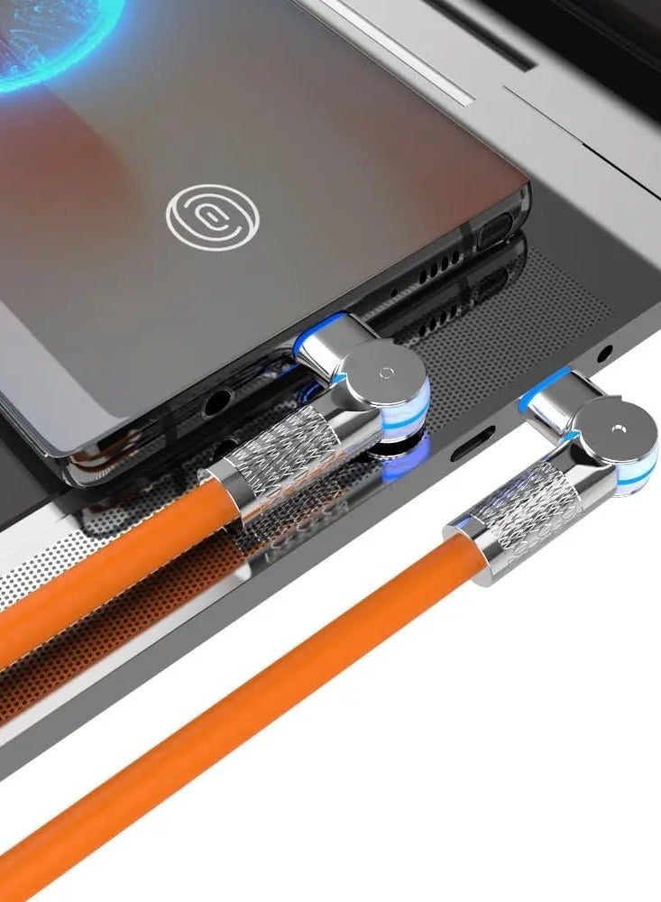 USB C Charger 120W, 180-Degree Type-C to Type-C Fast Charging Cable – Ultra-Durable, Right-Angle Design, High-Speed Data Transfer for Laptops, Tablets, Smartphones/ 0.5M - Image 2