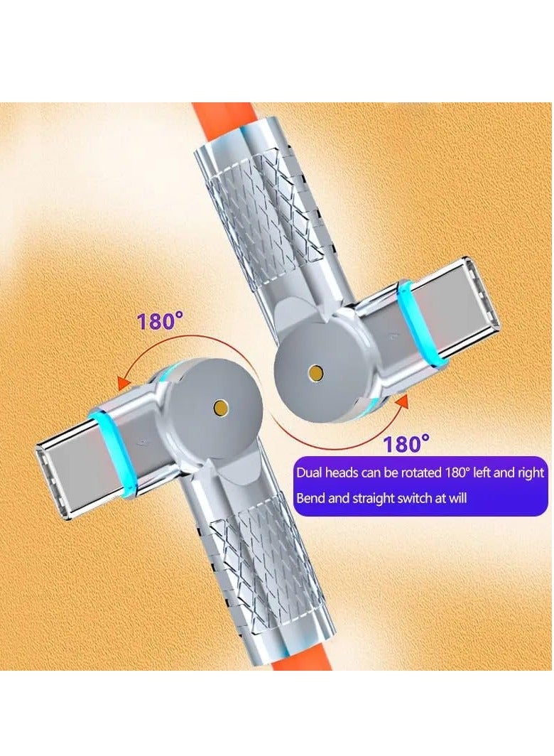 USB C Charger 120W, 180-Degree Type-C to Type-C Fast Charging Cable – Ultra-Durable, Right-Angle Design, High-Speed Data Transfer for Laptops, Tablets, Smartphones/ 0.5M - Image 5