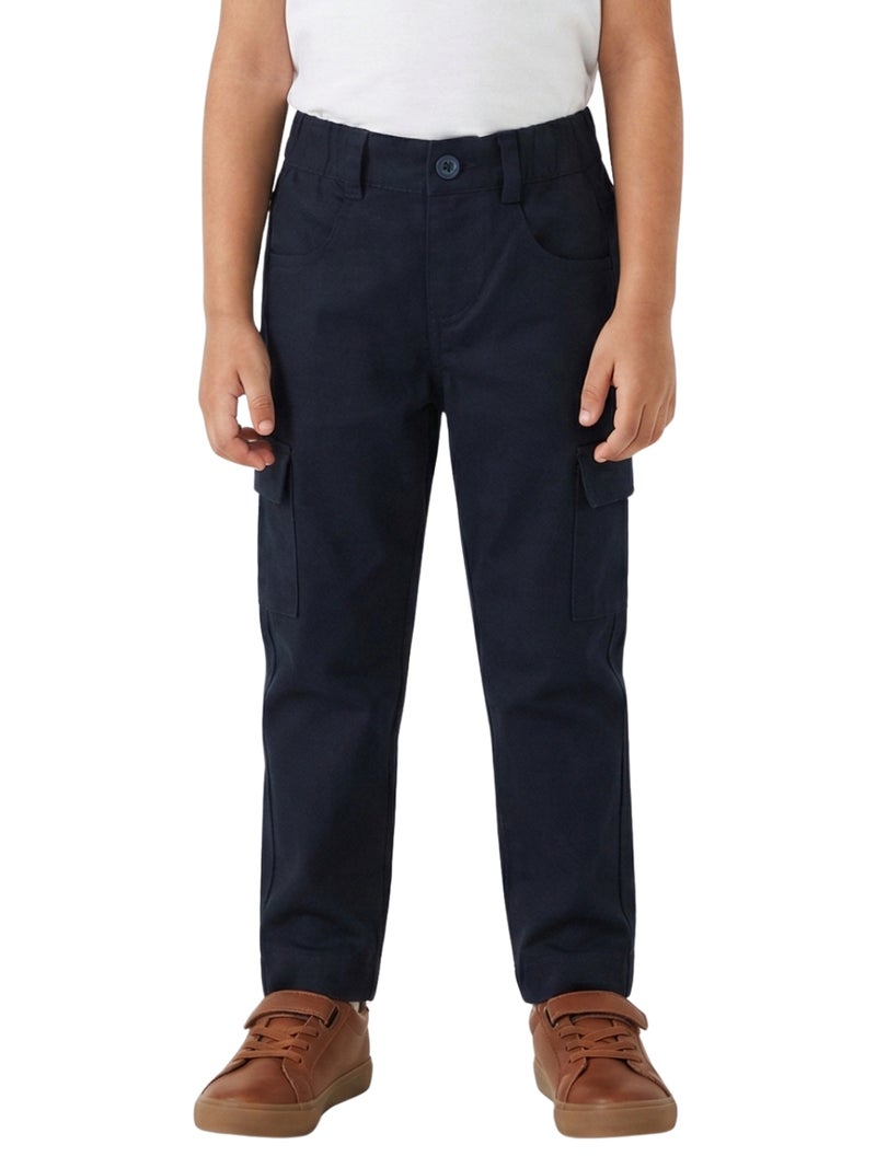 Pranava Organic Cotton Cargo Pants - Black for Boys - Image 1