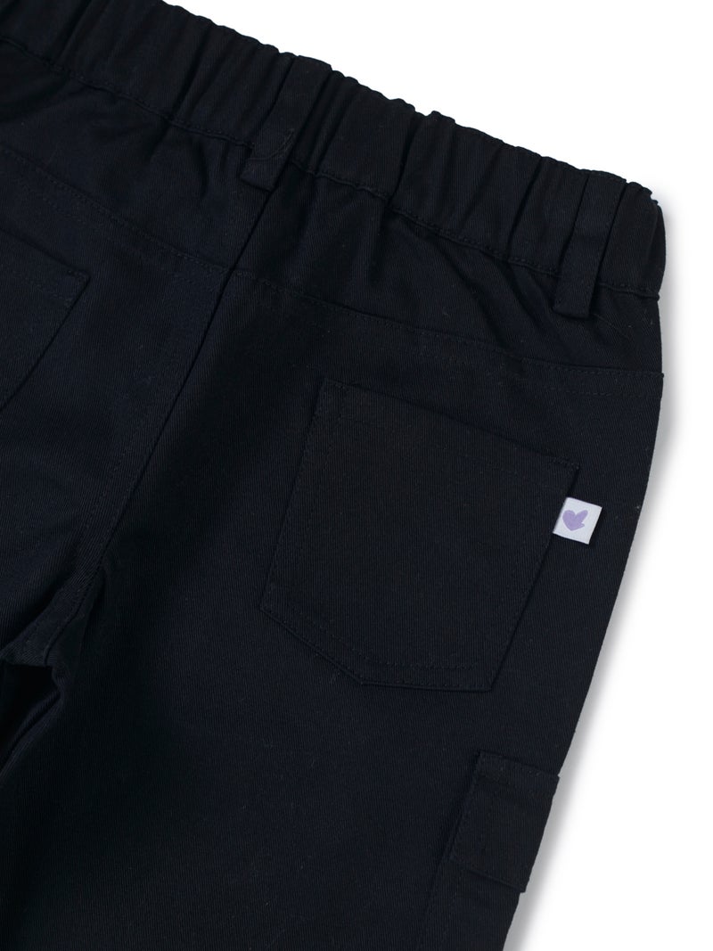 Pranava Organic Cotton Cargo Pants - Black for Boys - Image 5