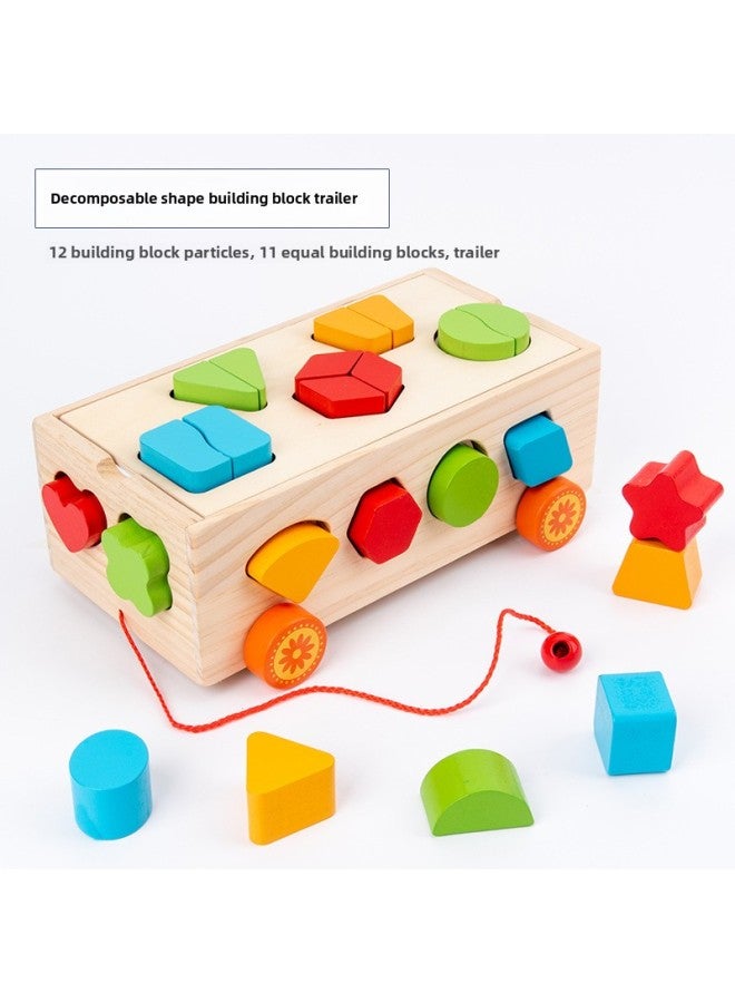 لغز التعليم المبكر للأطفال من Direct Supply، مكعبات بناء رقمية، نموذج خشبي ثلاثي الأبعاد، اللون: تحلل الشكل - Image 1