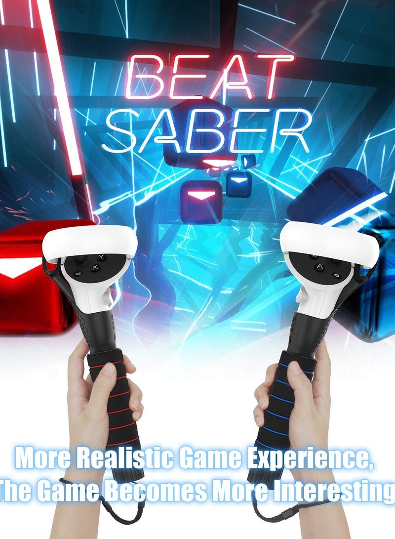 قبضات تمديد مزدوجة لجهاز التحكم لراحة محسّنة على Oculus Quest وQuest 2 وRift S - مثالية للعبة Beat Saber ومتوافقة مع ملحقات Quest 2. - Image 3