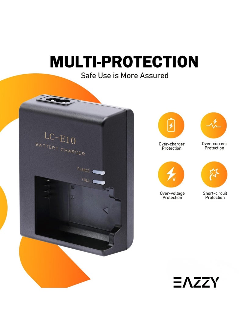 إيزي شاحن البطارية LC-E10 ، الكاميرات شاحنات البطارية السريعة مع سلك إمدادات الطاقة لشركة كانون LC-E10 LC-E10C بطاريات LC-E10E لشركة كانون EOS Rebel T7 ، T6 ، T5 ، T3 ، T100 ، EOS 4000D ، 3000D ، 2000D ، 1500D ، 1300D ، 1200D ، 1100D ، Kiss X50 ، X70 ، X80 ، X90 - Image 5