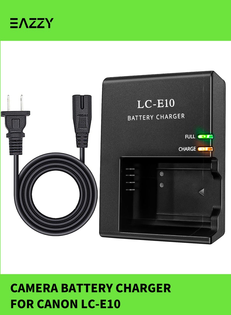 إيزي شاحن البطارية LC-E10 ، الكاميرات شاحنات البطارية السريعة مع سلك إمدادات الطاقة لشركة كانون LC-E10 LC-E10C بطاريات LC-E10E لشركة كانون EOS Rebel T7 ، T6 ، T5 ، T3 ، T100 ، EOS 4000D ، 3000D ، 2000D ، 1500D ، 1300D ، 1200D ، 1100D ، Kiss X50 ، X70 ، X80 ، X90 - Image 1