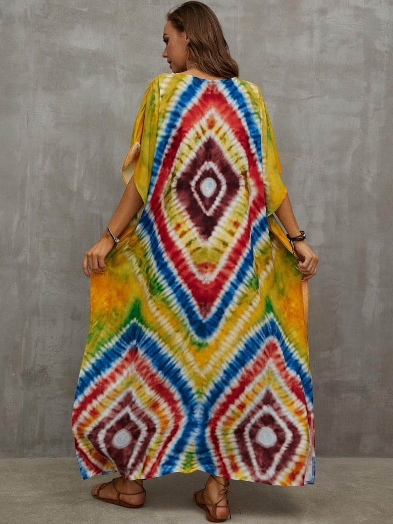 IMAGEKOPE Kaftan Dresses for Women Plus Size Bathing Suit Cover up Caftan Maxi Beach Dresses - Image 4