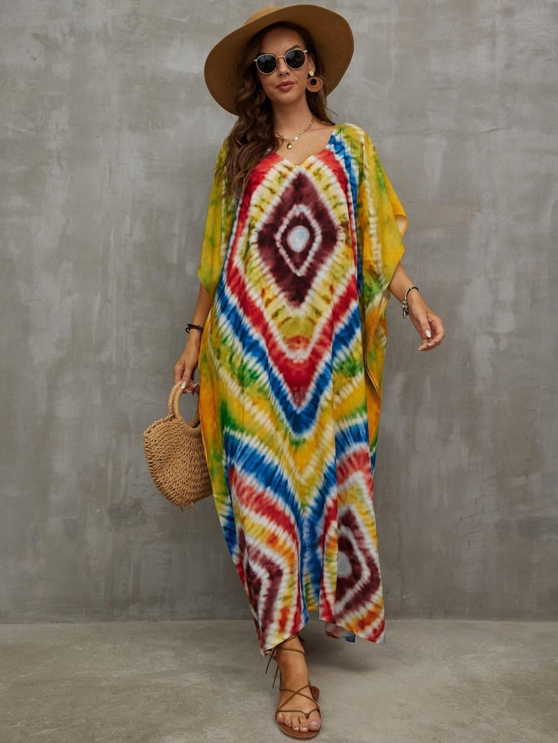 IMAGEKOPE Kaftan Dresses for Women Plus Size Bathing Suit Cover up Caftan Maxi Beach Dresses - Image 5