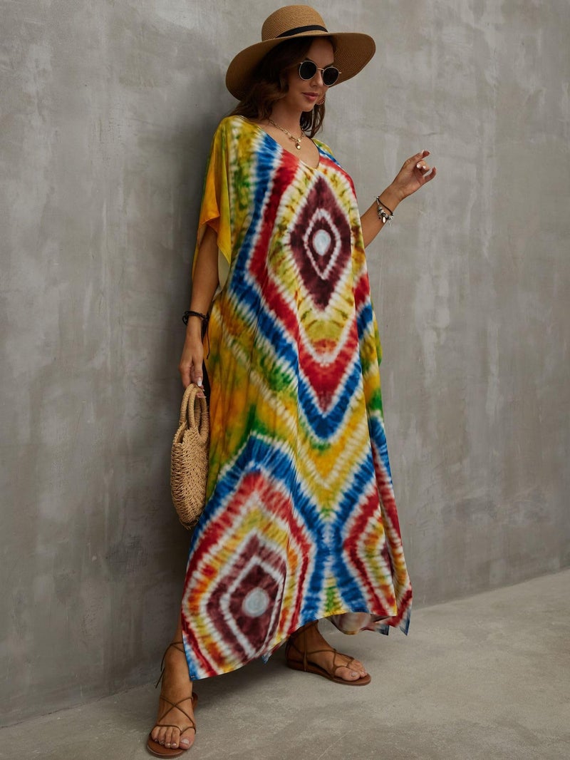 IMAGEKOPE Kaftan Dresses for Women Plus Size Bathing Suit Cover up Caftan Maxi Beach Dresses - Image 3