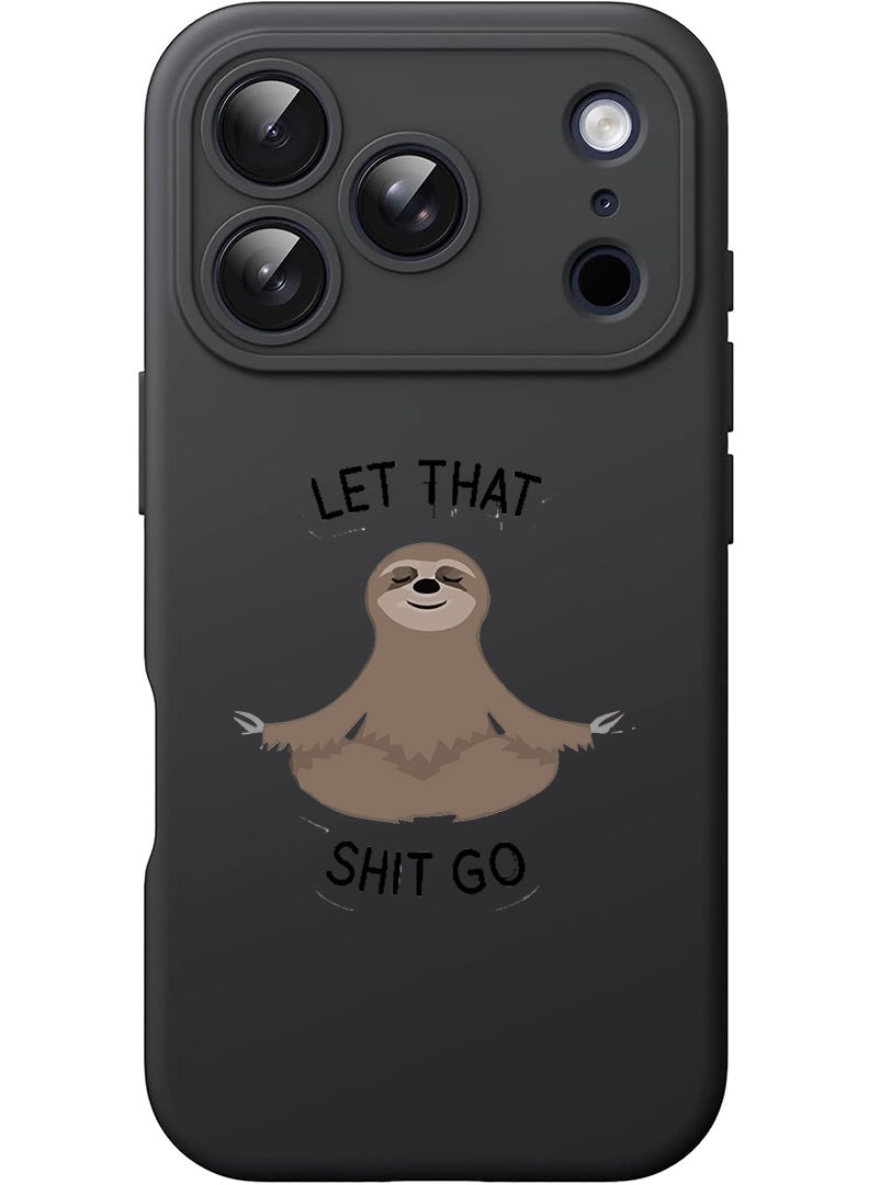 Theodor Protective Slim Fit Case Liquid Silicone Cover with Full Body Protection Anti-Scratch Shockproof Case For Apple iPhone 17 Pro Max (Black) Let that go BLack - Image 1