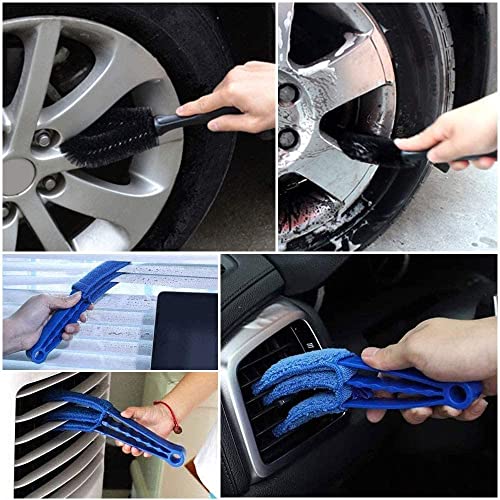 KBZONE Car Detailing Brush Set, Exterior Interior Car Detail Kit Auto Cleaning Brush for Wheels Detail Brushes, Wheel Brush, Wash Mitt,Vent Brush,Wax Applicator Pads,Towels,Wire Brushs (15 PCS) - Image 5