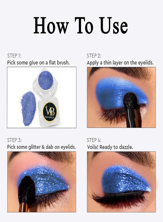 فيوني بيل بودرة ظلال العيون اللامعة المقاومة للماء من فيوني بيل باللون الأزرق، للاستخدام على الوجه والجسم، عبوة 5 غرام - Image 3