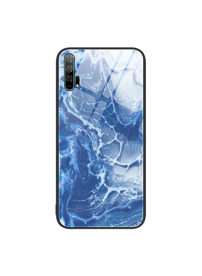 إيروريكس جراب هاتف Honor 20 Pro بنمط رخامي وغطاء حماية زجاجي - Image 1