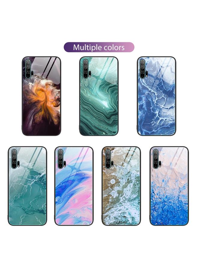 إيروريكس جراب هاتف Honor 20 Pro بنمط رخامي وغطاء حماية زجاجي - Image 2