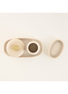 Homez Homez 4Pcs Resin Bathroom Accessories Set In Beige  - Image 3