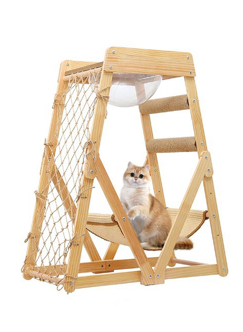Kidle The New Large Climbing Net Cat Climbing Frame Wooden Cat Nest Jumping Platform Cat Rack Multi-Cat Applicable To Play And Sleep In One Piece On Behalf Of The Hair - Image 1