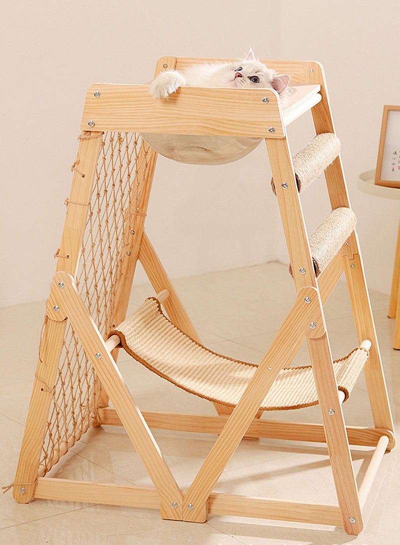 Kidle The New Large Climbing Net Cat Climbing Frame Wooden Cat Nest Jumping Platform Cat Rack Multi-Cat Applicable To Play And Sleep In One Piece On Behalf Of The Hair - Image 3