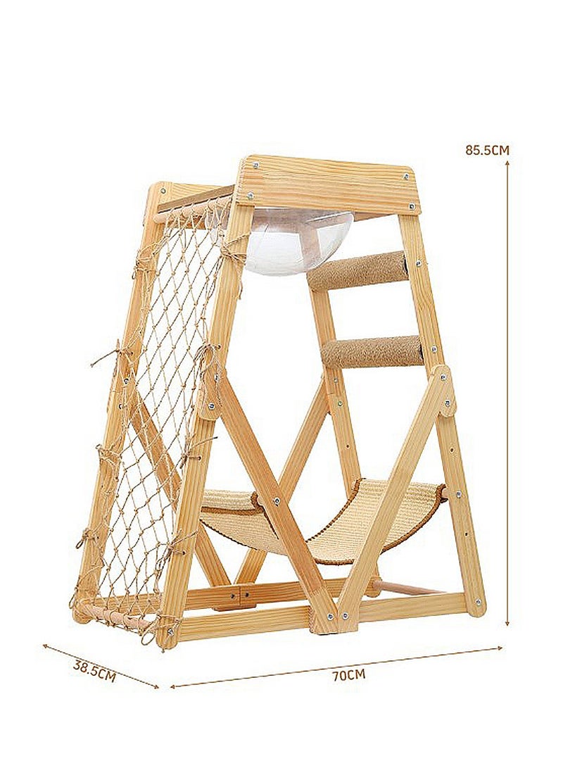 Kidle The New Large Climbing Net Cat Climbing Frame Wooden Cat Nest Jumping Platform Cat Rack Multi-Cat Applicable To Play And Sleep In One Piece On Behalf Of The Hair - Image 2