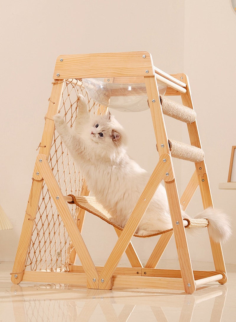 Kidle The New Large Climbing Net Cat Climbing Frame Wooden Cat Nest Jumping Platform Cat Rack Multi-Cat Applicable To Play And Sleep In One Piece On Behalf Of The Hair - Image 4
