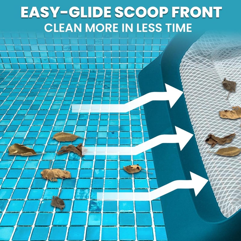 POOLWHALE Pool Skimmer Net - Upgrade Swimming Leaf Rake with Extra Wide Scoop Edge, Fine Mesh Nets for Pool Cleaning Leaves, Debris (Not Pole) - Image 5