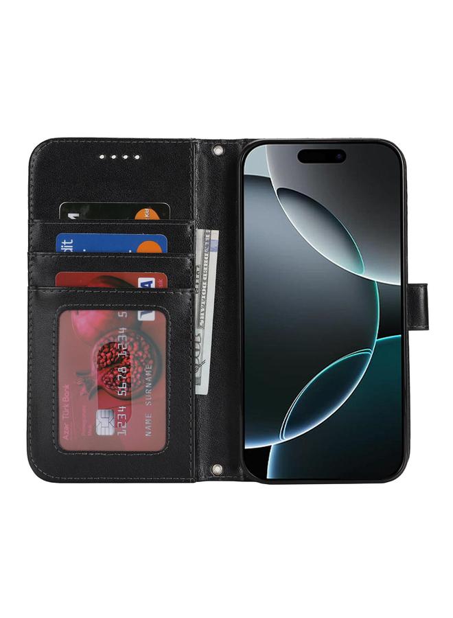 اس-توب جراب هاتف iPhone 11 Pro مصنوع من الجلد المنقوش المزدوج القابل للطي - Image 3