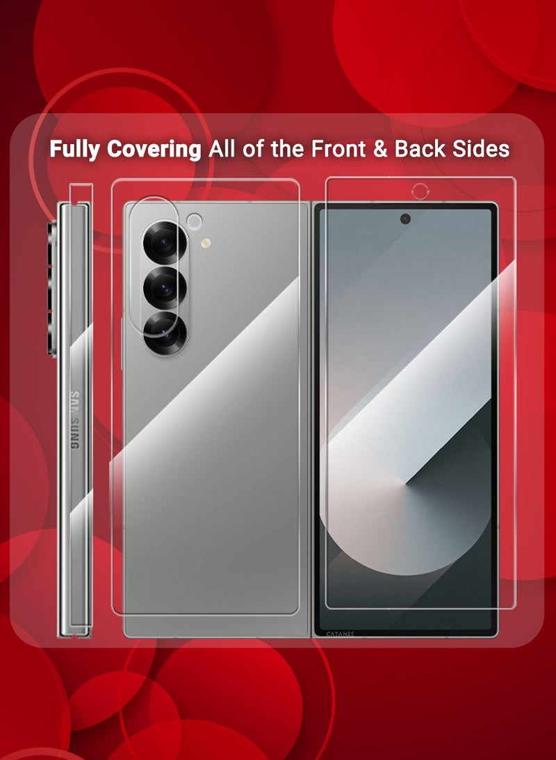 CATANES (for Samsung Galaxy Z Fold 6 ) 2 Pack Screen Protector Transparent PET Soft Protective High Sensitivity Clear HD Screen Protector - Image 4